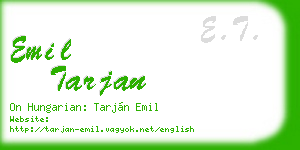 emil tarjan business card